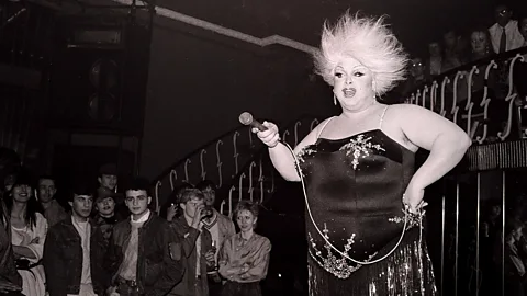 Black and white portrait of Divine (Credit: Getty Images)